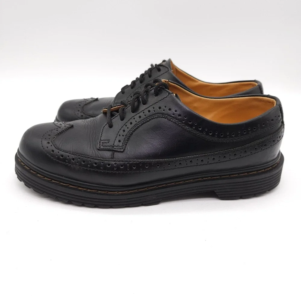 Vintage Skechers (Mens 10.5) Leather‎ Upper Dress Shoes Black Wingtip Oxfords